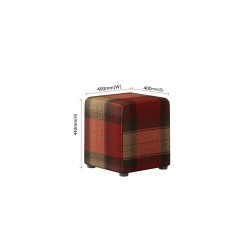 Tartan Fabric Cube Seating Tartan