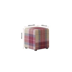 Tartan Fabric Cube Seating Tartan