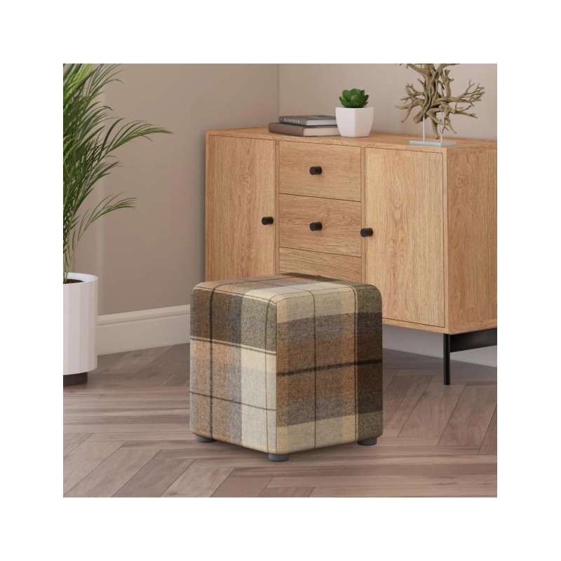 Tartan Fabric Cube Seating Tartan