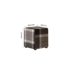 Tartan Fabric Cube Seating Tartan