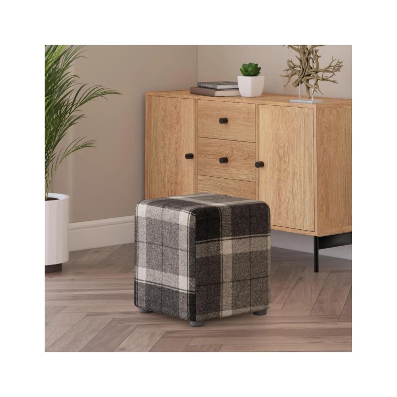 Tartan Fabric Cube Seating Tartan