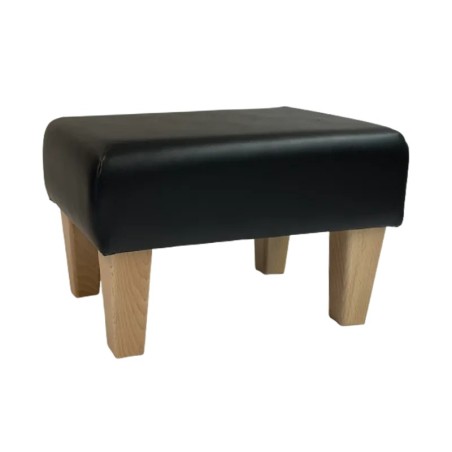 Faux Leather Cube Seating Black Faux Leather