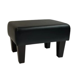 Faux Leather Cube Seating Black Faux Leather